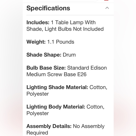 STUDIO MCGEE NWT table lamp fabric base & scallop shade -pink - Picture 8 of 10